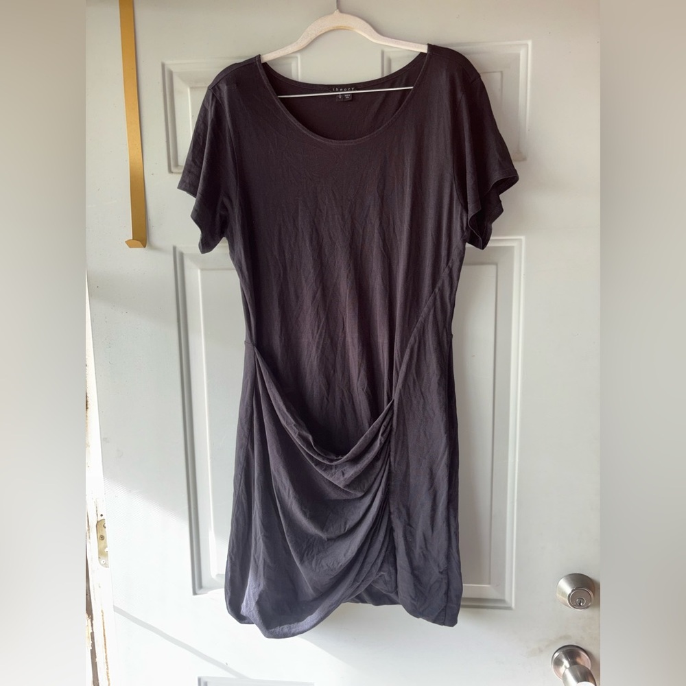 Theory black pima cotton dress size L